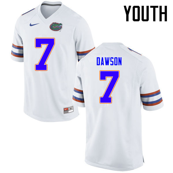 Youth Florida Gators #7 Duke Dawson College Football Jerseys Sale-White - Click Image to Close